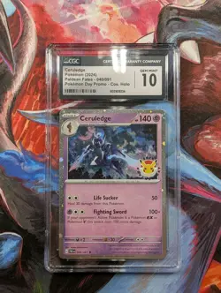 2024 Pokemon TCG Paldean Fates Ceruledge Pokemon Day Promo CGC Gem Mint 10 - Image 1