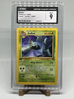 1999 Pokemon Golbat 34/62 Fossil 1st Edition CGC 9 - Image 1