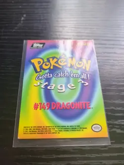 1999 Topps Pokemon Animation Series 1 E12 of 12 #149 Dragonite Black Logo - Image 4