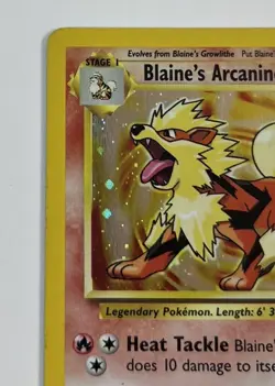 2000 Pokemon BLAINE'S ARCANINE #1/132 Gym Challenge Unlimited Holo Rare English - Image 4