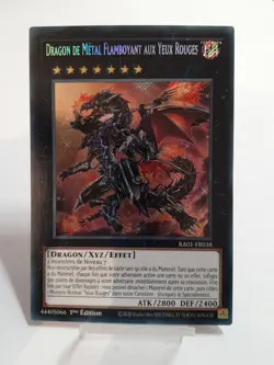 Yu-Gi-Oh! Dragon de Metal Flamboyant aux Yeux Rouges RA01-FR038 Secret Rare - Image 1