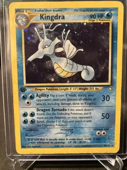 Pokemon Card 1st Edition Kingdra 8/111 Neo Genesis LP Holo Rare Vintage WOTC - Image 2
