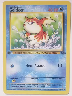 1ST EDITION Goldeen 53/64 LP - 1999 Jungle Pokemon Card - Kagemaru Himeno Art - Image 1