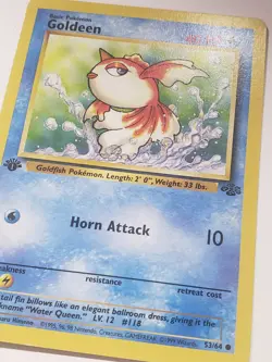 1ST EDITION Goldeen 53/64 LP - 1999 Jungle Pokemon Card - Kagemaru Himeno Art - Image 2