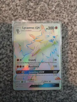 Pokemon TCG Burning Shadows Lycanroc GX Secret Rainbow Rare Card 155/147 - Image 1