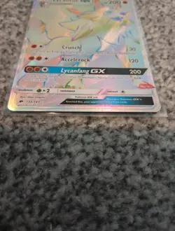 Pokemon TCG Burning Shadows Lycanroc GX Secret Rainbow Rare Card 155/147 - Image 2
