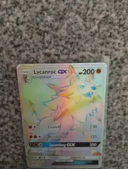 Pokemon TCG Burning Shadows Lycanroc GX Secret Rainbow Rare Card 155/147 - Image 3
