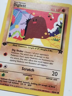 1ST EDITION Diglett 52/82 NM / M - Team Rocket Pokemon Card - Sumiyoshi Kizuki - Image 2