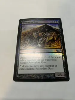 Relentless Rats Magic the Gathering Core Set M10 (2010 set) Foil VG condition - Image 1