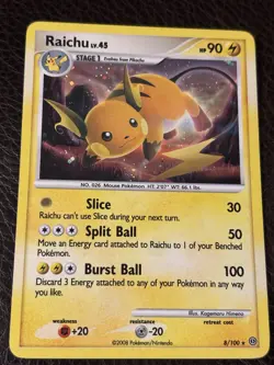 Pokemon TCG Raichu Holo Rare Stormfront Card 8/100 LP - Image 1
