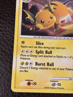 Pokemon TCG Raichu Holo Rare Stormfront Card 8/100 LP - Image 5