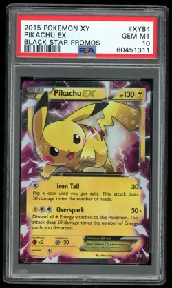 2015 Pokemon Pikachu EX XY84 Black Star Promo GEM MT PSA 10 - Image 1