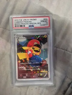 Pokemon Mario Pikachu XY Promo #294 Full Art Holo PSA 10 Japanese 2016 - Image 1