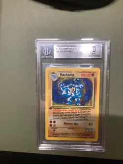 1999 Machamp BGS 9 Pokemon Base Set 1st edition Unlimited Holo Rare #8 / 102 - Image 1