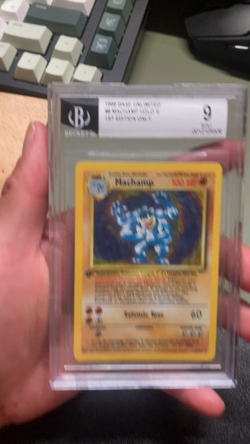 1999 Machamp BGS 9 Pokemon Base Set 1st edition Unlimited Holo Rare #8 / 102 - Image 2
