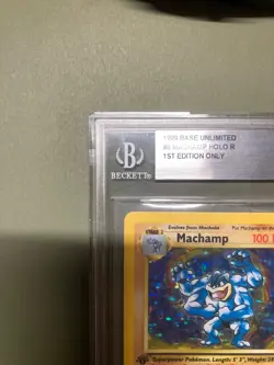 1999 Machamp BGS 9 Pokemon Base Set 1st edition Unlimited Holo Rare #8 / 102 - Image 3