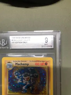 1999 Machamp BGS 9 Pokemon Base Set 1st edition Unlimited Holo Rare #8 / 102 - Image 4