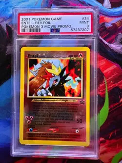 PSA 9 Entei 34 – 2001 Pokemon Movie 3 Promo – Reverse Foil – Mint - Image 1