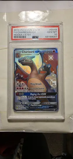 Pokemon Charizard GX SV49/SV94 Hidden Fates Shiny Vault Full Art Holo PSA 10 - Image 1