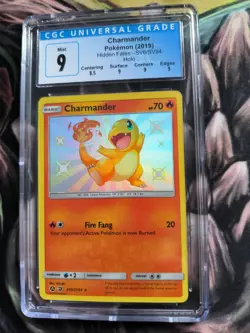 Pokemon Charmander Sun & Moon Hidden Fates #SV6 English CGC 9 MINT PSA - Image 1