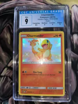 Pokemon Charmander Sun & Moon Hidden Fates #SV6 English CGC 9 MINT PSA - Image 2