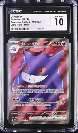 CGC 10 - GENGAR EX - 193/162 TEMPORAL FORCES ULTRA RARE HOLO POKEMON - Image 1