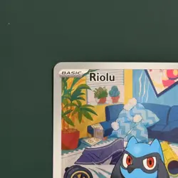 Pokemon Riolu Illustration Rare Full Art Holo Card 215/198 SV01 English - Image 2
