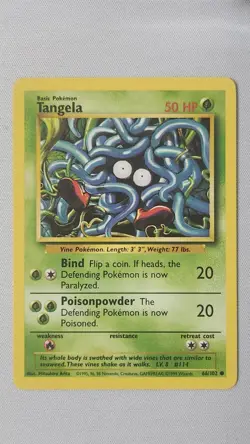 Tangela 66/102 Pokemon Card TCG Base Set Unlimited Non Holo MP - Image 1