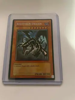 Yu-Gi-Oh Red-Eyes B. Dragon SDJ-001 Holo Monster Card ATK2400 DEF2000 1996 - Image 2