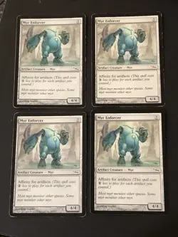 Myr Enforcer X4 Mirrodin LP Condition See Pics Front Back - Image 1