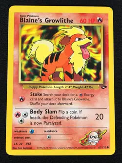 Pokemon Blaine's Growlithe 62/132 Common (NM) - Image 1