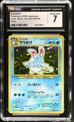 2000 Pokemon Azumarill No. 184 Neo Genesis Japanese Holo PSA 7 NEAR MINT SWIRL🌀 - Image 1