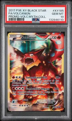 2017 POKEMON XY BLACK STAR PROMO XY185 FULL ART VOLCANION PSA 10 - Image 1