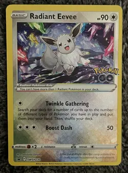 2022 Pokemon Radiant Eevee Black Star Promo Pokemon Go SWSH230 Card NM - Image 1