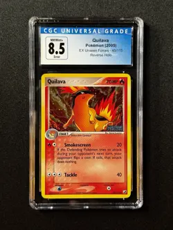 CGC 8.5 ERROR Pokemon Quilava #45 Unseen Forces INVERTED HOLO LAYER! - Image 1
