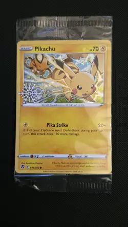 Pokemon TCG Pikachu 049/195 Holiday Calendar Sealed Stamped Promo Snowflake Card - Image 1