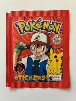 1999 Pokemon Topps Merlin Sealed Sticker Booster Pack Vintage - 1 x Pack - Image 1