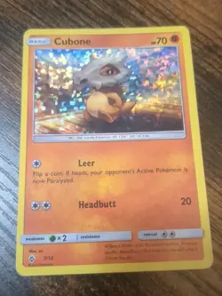 2018 Pokemon McDonalds Cubone 7/12 Confetti Holo Common MP - Image 1