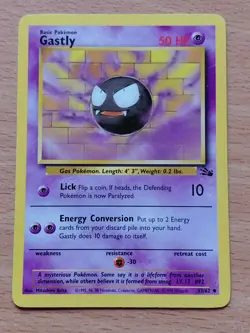 Pokemon Trading Card Game TCG Gastly Fossil Set 33/62 1999 Regular - Image 1