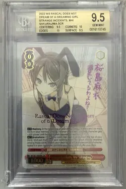 2022 WEISS SCHWARZ MAI SAKURAJIMA SBY/W77-E050SEC BGS 9.5 - Image 1