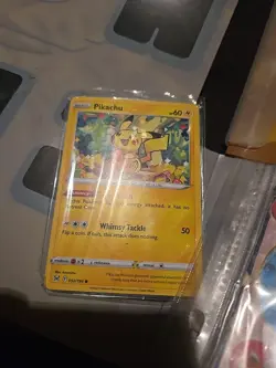 Pikachu 052/196 NM Lost Origin Pokemon Card love heart 52/196 valentine's day - Image 1