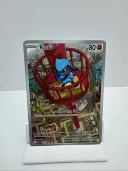 (NM) Pokemon TCG Mega Evolutions Riolu 010 Full Art Holo Black Star Promo Card - Image 1