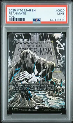 2025 MTG MARVEL'S SPIDER-MAN: SOURCE MATERIAL FOIL #0020 REANIMATE PSA 9 - Image 1