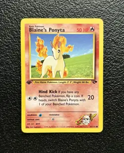 Pokemon TCG - 1st Edition Blaine's Ponyta 64/132 - Rare - Gym Challenge *NM/M - Image 1