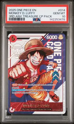 2025 One Piece 3RD ANNIVERSARY TREASURE CAMPAIGN MONKEY D. LUFFY - PSA 10 - Image 1