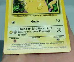 Pikachu 58/102 LP/NM Yellow Cheeks Base Set Non-Holo Pokemon Card FREE SHIPPING - Image 3