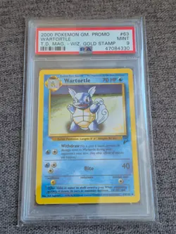 63/130 Wartortle Top Deck Magazine Wizards Stamped Promo Pokemon Card PSA 9 - Image 1