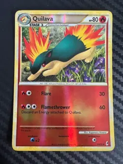 Pokemon TCG Quilava 49/95 Reverse Holo Uncommon HS Call of Legends VLP - Image 1