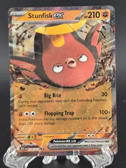 Pokemon TCG Stunfisk EX 114/217 Ascended Heroes Double Rare - Image 1