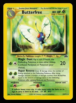 Butterfree 19/75 Rare Neo Discovery Pokemon Card - Image 1